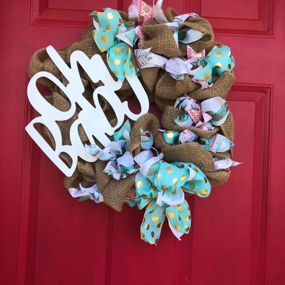 Baby shower wreath